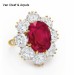 Prsten-rubín a diamanty